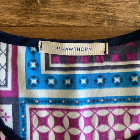 41 Hawthorn Stitch Fix Purple & Blue Geometric Tank Women's XS - Picture 3 of 6